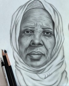 رسم واقعي بالرصاص والفحم