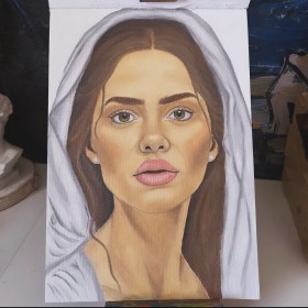 رسم شخصية بالوان زيت